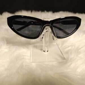 Sporty Black Angular Sunglasses